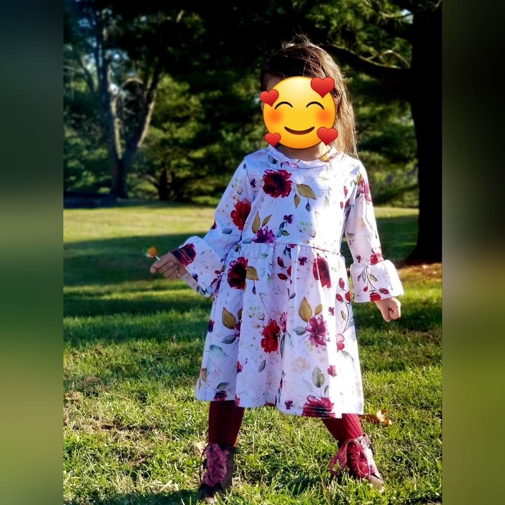 Beautiful white floral toddler dress